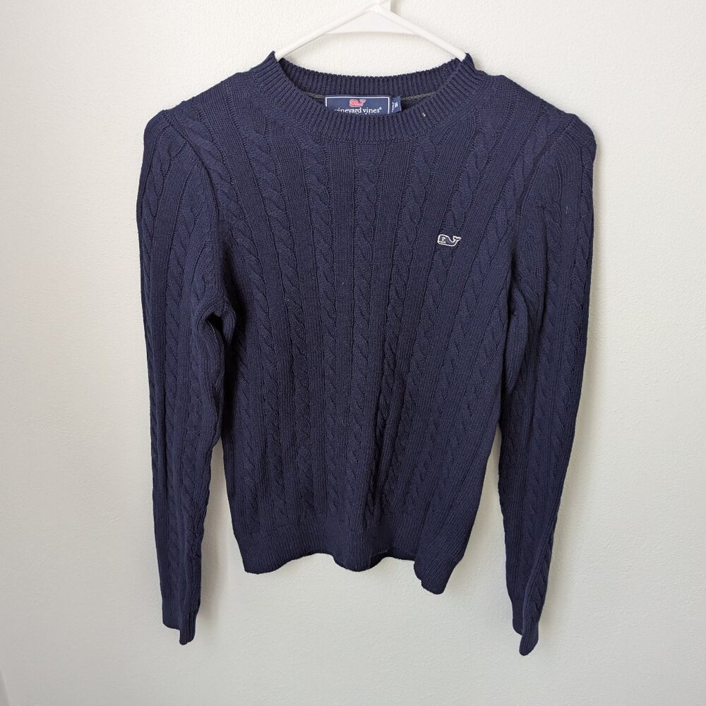 Vineyard Vines Kids Navy Cable-knit Sweater, Medium
